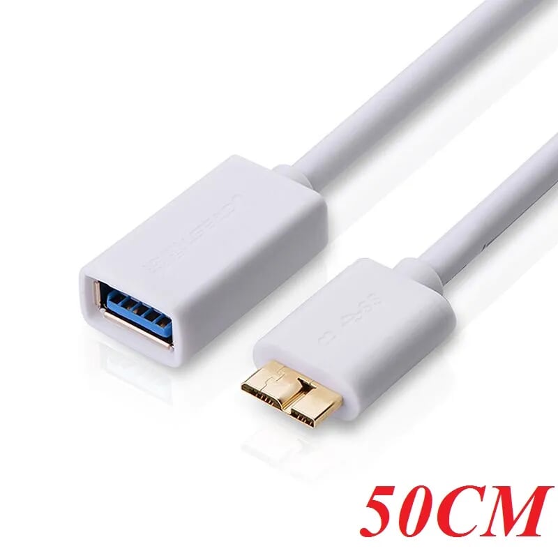 Ugreen 10817 50cm màu trắng cáp micro usb 3.0 otg sang usb 3.0 âm us128