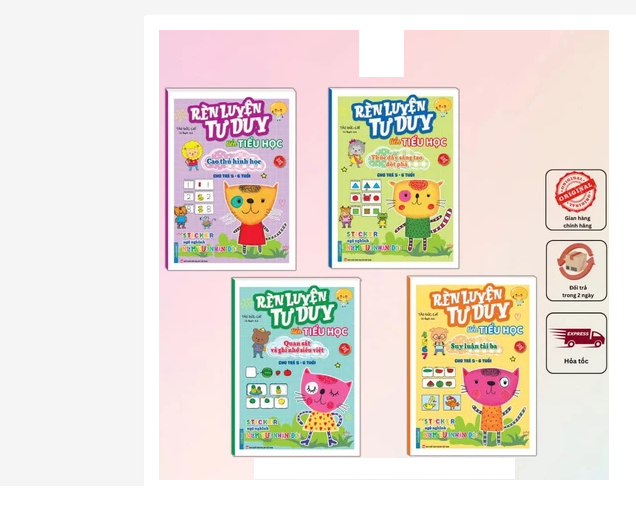 Sách - Rèn luyện tư duy tiền tiểu học cho trẻ 5-6 tuổi, kèm sticker vui nhộn (bản quyền)
