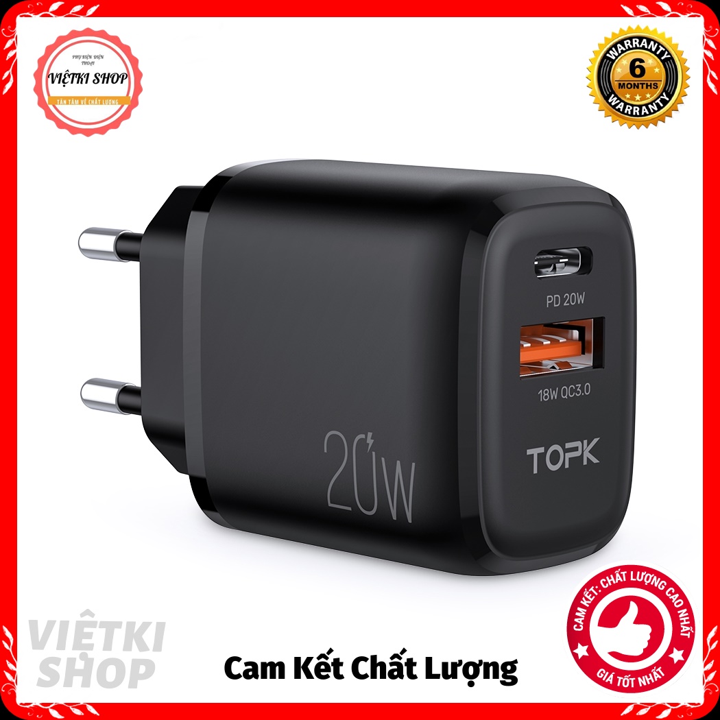 Củ Sạc Nhanh 20W Pd3.0 Qc3.0 Đầu Cắm Type C và USB