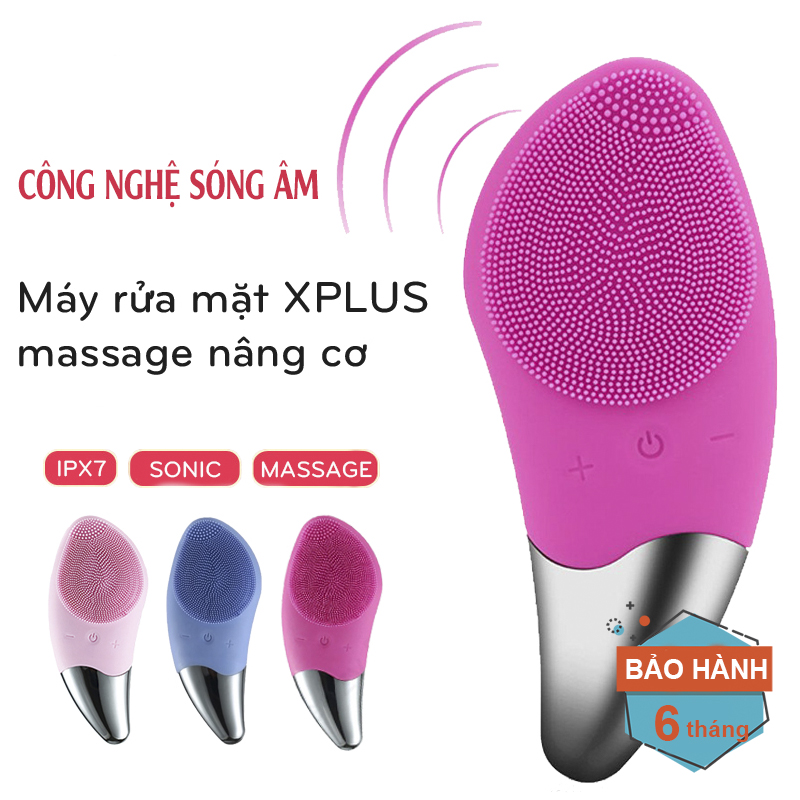 Máy rửa mặt massage nâng cơ XPLUS máy rửa mặt rung sóng âm máy rửa mặt nội địa Trung máy rửa mặt silicon mềm chống nước IPX7 XP-RM011