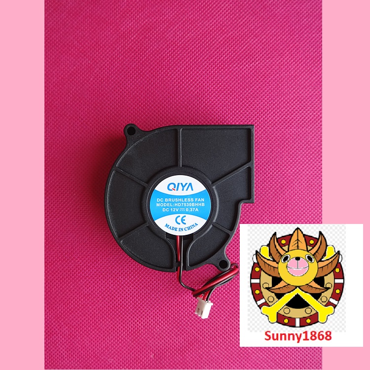 Quạt sò không chổi than 7530 lượng không khí lớn DC 12V 3W, Quạt không chổi than tuổi thọ cao