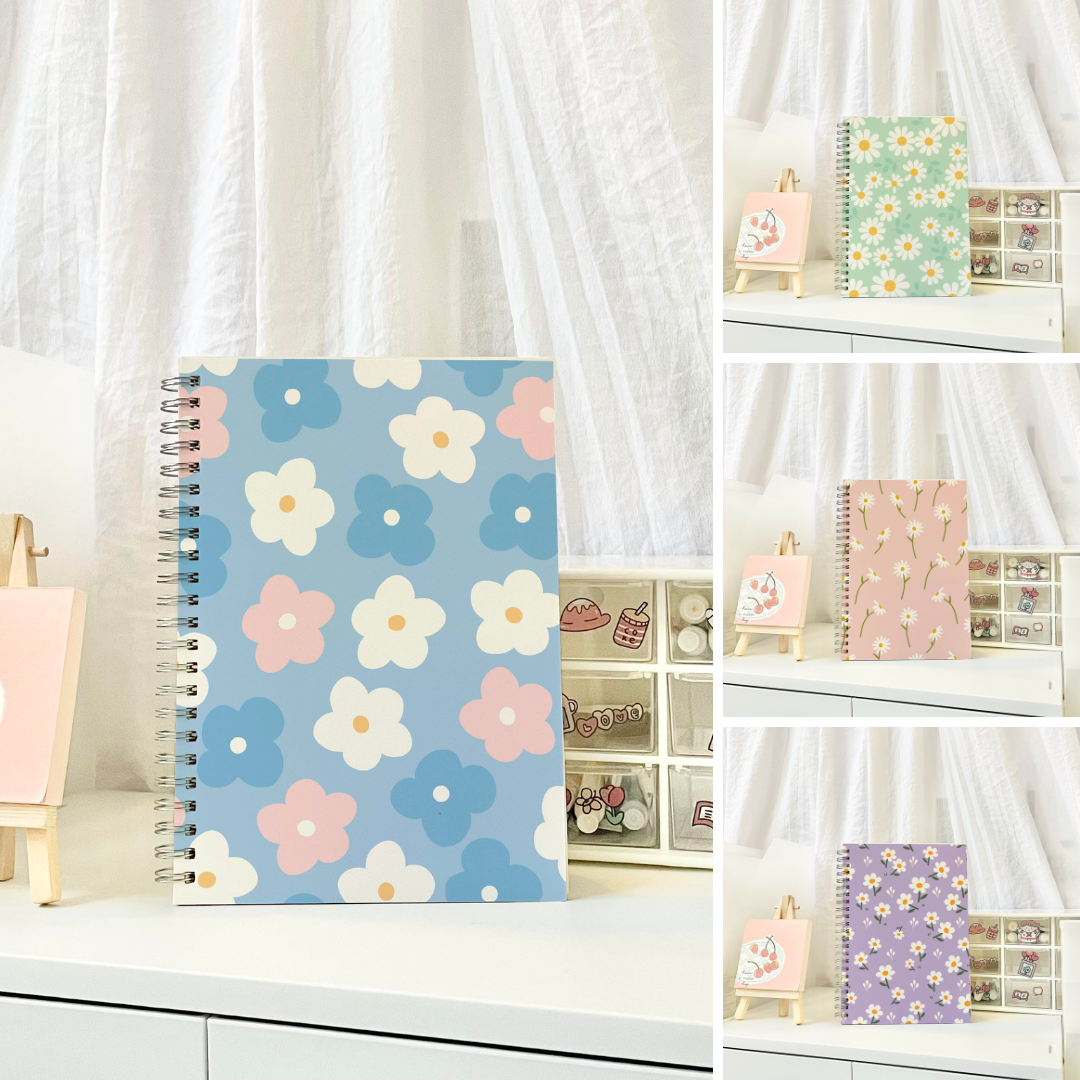 Sổ tay cỡ A5 họa tiết hoa 120 trang_Guden Stationery