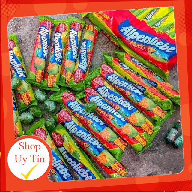 Kẹo Xoài Nhân Muối Ớt Alpenliebe 1 thỏi 9 viên ???? Kẹo Alpenliebe Muối Ớt Thỏi 9 viên - Xoài Muối Ớt