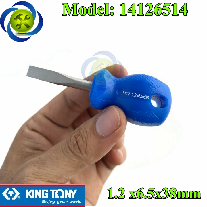 Vít dẹp lùn kingtony 14126514 1.2 x 6.5 x 38mm cán nhựa