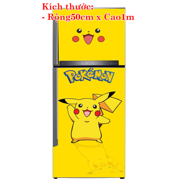 [HCM]Decal trang trí tủ lạnh mẫu Pikachu chất liệu cao cấp