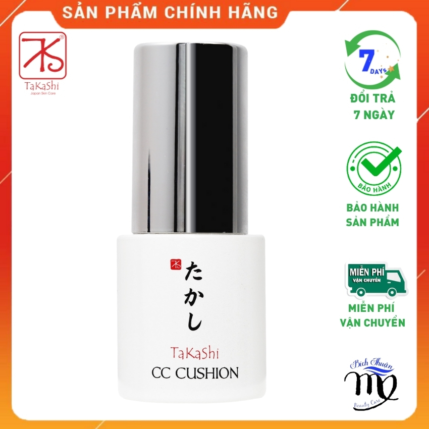 [Tặng SON Kem Lỳ 320k] Phấn Tơ Tằm CC Cushion Che Khuyết Điểm Make-up Kiềm Dầu Cấp Ẩm SPF50 Giá Rẻ Chính Hãng TAKASHI