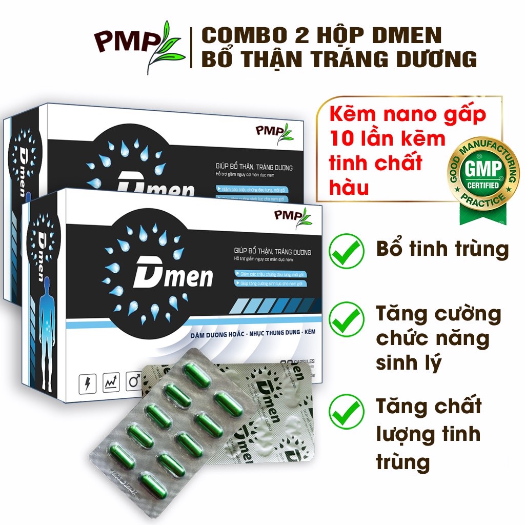 Combo 2 Hộp Dmen Tăng Cường Chất Lượng, Số Lượng Tinh Trùng Cho Nam Giới