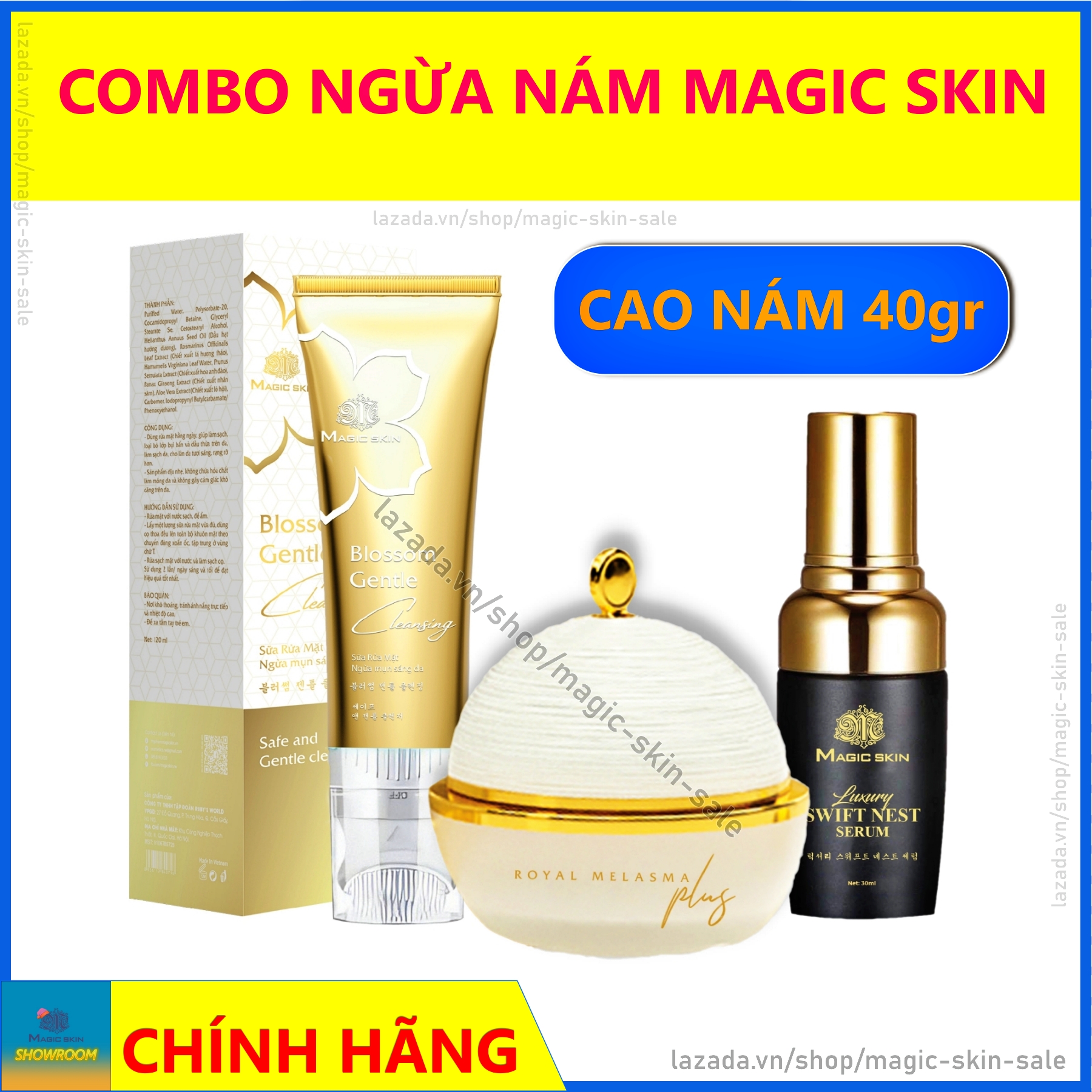 BỘ COMBO NGỪA NÁM Magic Skin 3 sản phẩm MỜ NÁM TÀN NHANG CHÍNH HÃNG