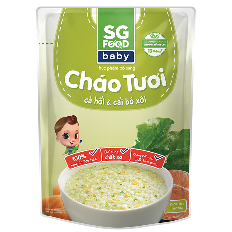 SG Food-Cháo tươi baby cá hồi cải bó xôi 240g (10M)