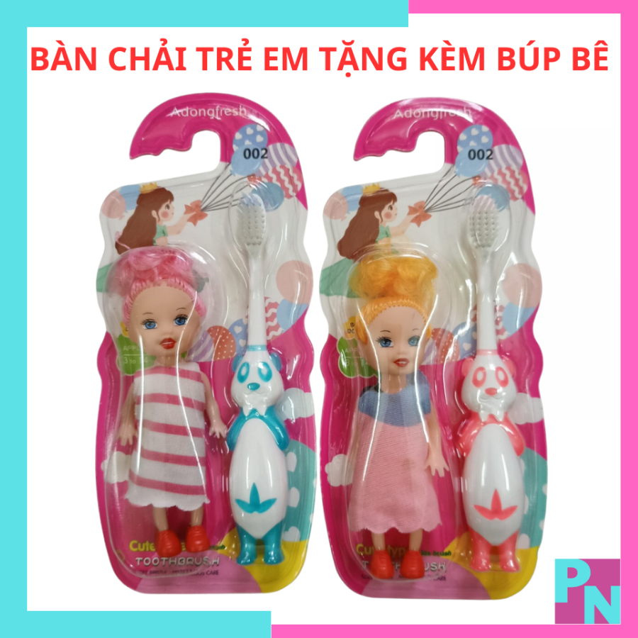 Bàn chải đánh răng cho bé bàn chải trẻ em bàn chải đánh răng trẻ em tặng kèm búp bê