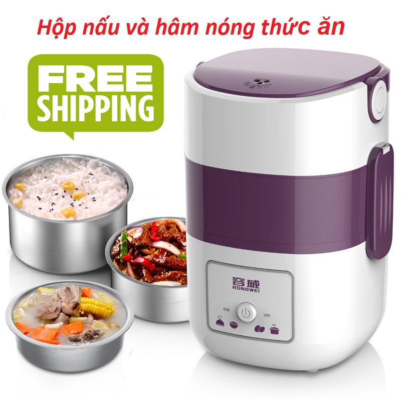 Hộp nấu và hâm nóng thức ăn-Được làm từ nhựa cao cấp, có khả năng chịu nhiệt cao và khả năng hâm nóng thức ăn nhanh, dễ dàng-Giữ nguyên hương vị thơm ngon của thực phẩm- sale sốc 50%, giao hàng toàn quốc tại May Store