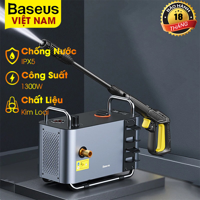[BẢO HÀNH 18 THÁNG] Máy rửa xe áp suất cao 1300W/1200W Baseus F1, súng rửa xe nhiều chế độ phun - phân phối chính hãng tại Baseus Việt Nam