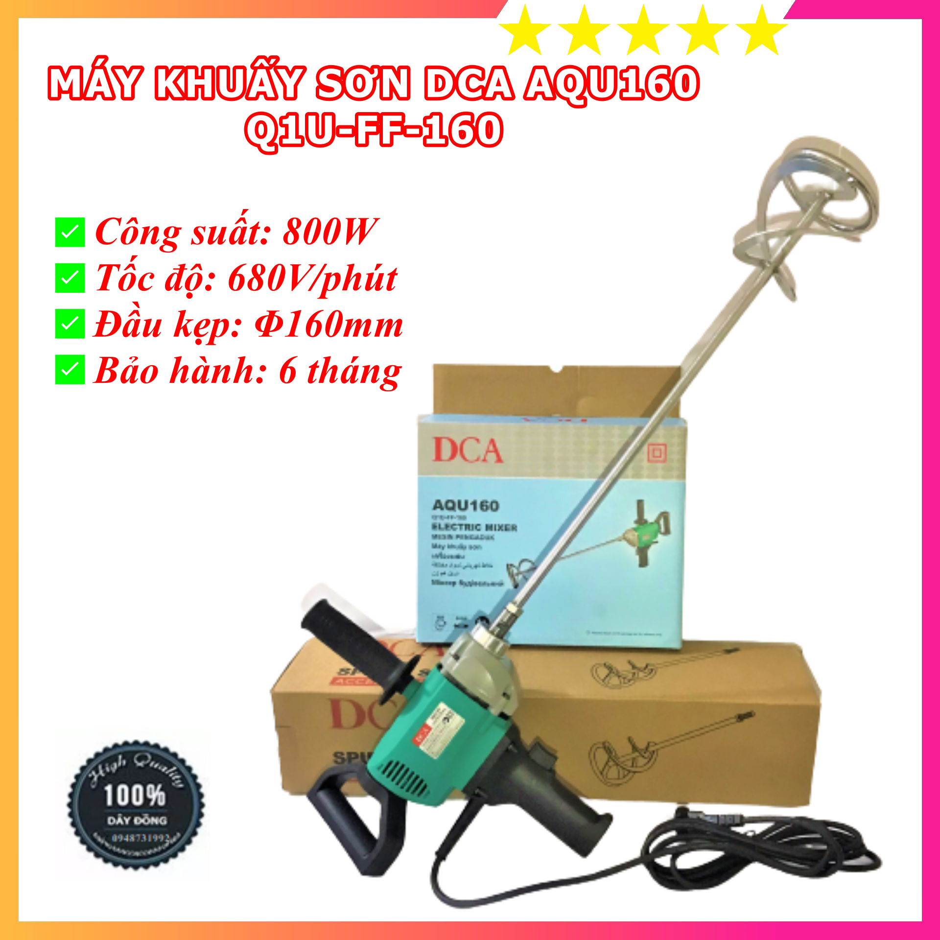 Máy Trộn Sơn - Máy Khuấy Sơn DCA AQU160 (Q1U-FF-160) - Hàng Nội Địa Cao Cấp - Bảo Hành 6 Tháng