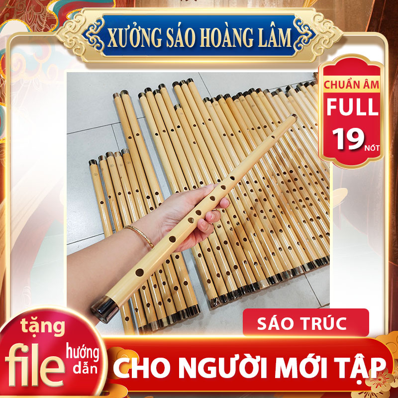 Sáo trúc bọc sừng tone đô c5 cơ bản hl18 dành cho người mới tập xưởng sáo hoàng lâm