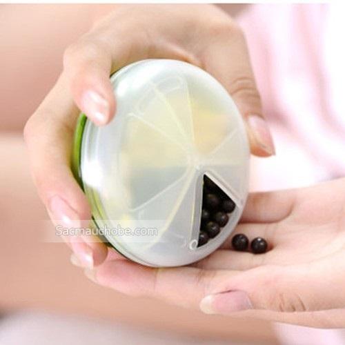 Hộp đựng thuốc loại tròn inomata màu xanh Hàng Nhật
