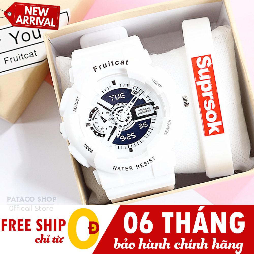 Đồng hồ thể thao nam nữ cao cấp Fruitcat C37, Đồng hồ máy Quartz chạy 3 kim, Dây cao su cực bền, Kháng nước 30M, Bảo hành 6 tháng