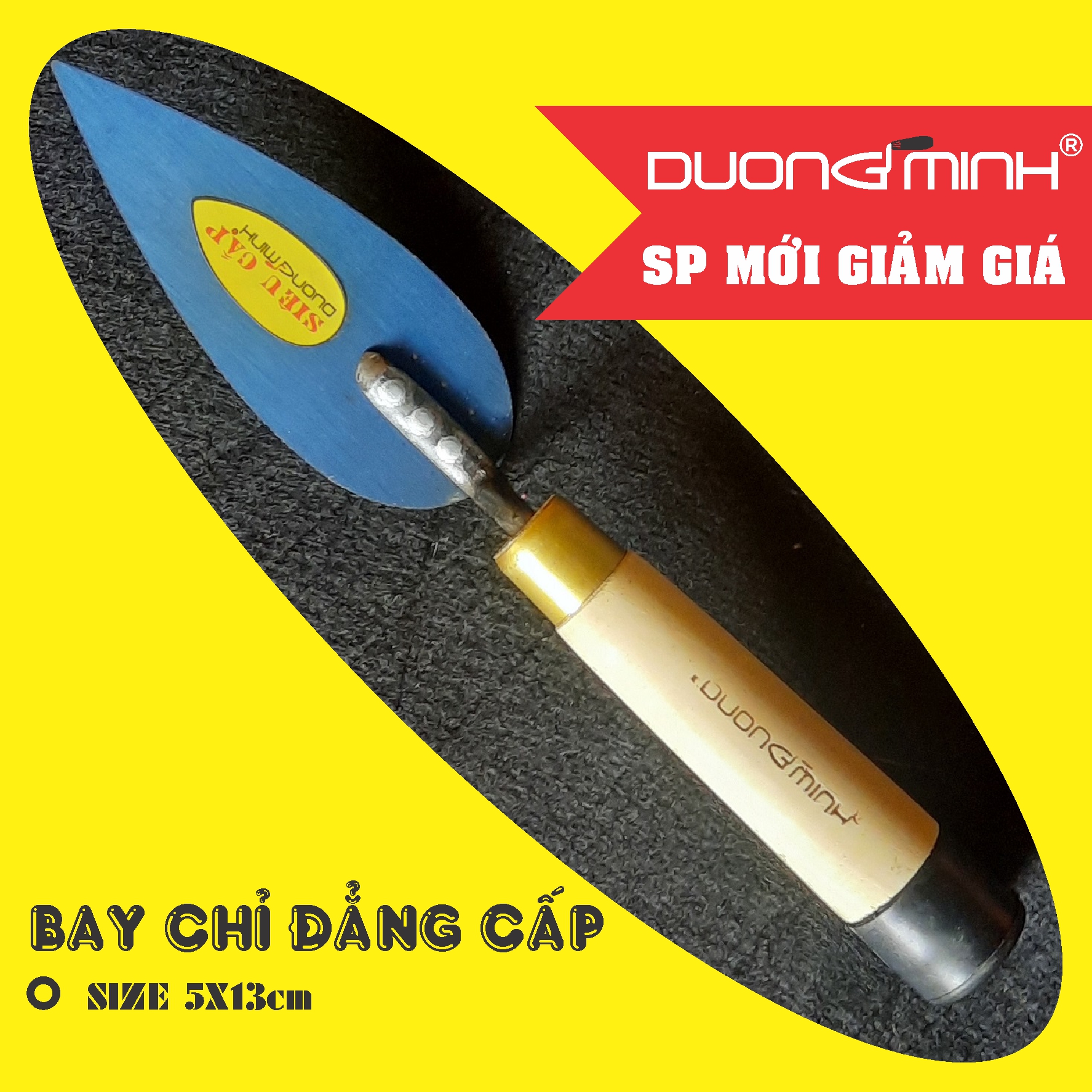 Bay chỉ đắp phù điêu Dương Minh, Bay xây dựng thợ hồ thép xanh mỏng dẻo - Dụng cụ xây dựng cao cấp