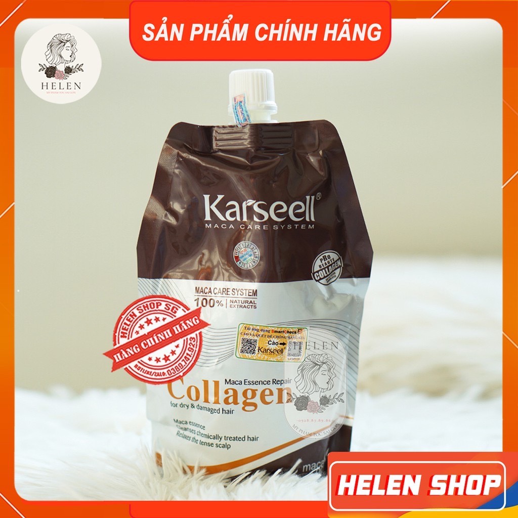 Karseell kem hấp ủ tóc collagen karseell maca dạng túi 500ml | hàng chính hãng