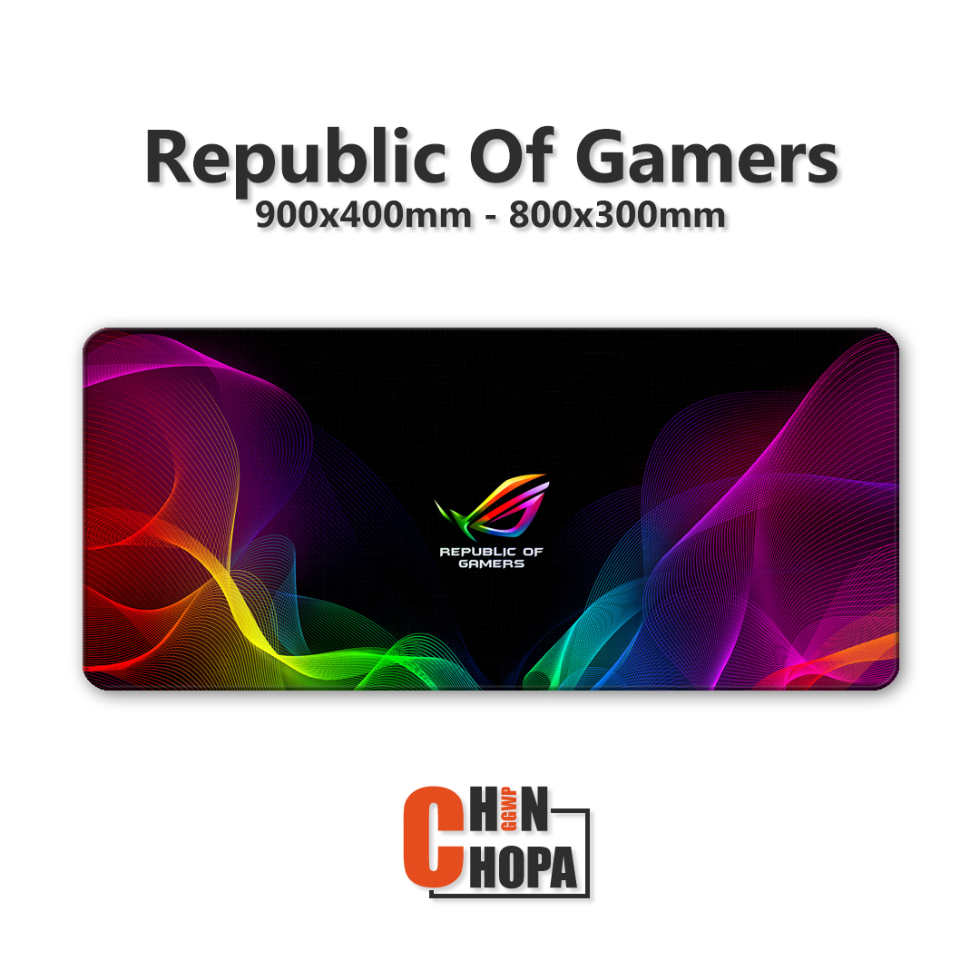 Pad chuột tấm lót chuột cỡ lớn cao cấp Asus gaming ROG 3 Size 90x40 và 80x30 dày 3-4mm bo viền chống trượt nhiều mẫu đa dạng