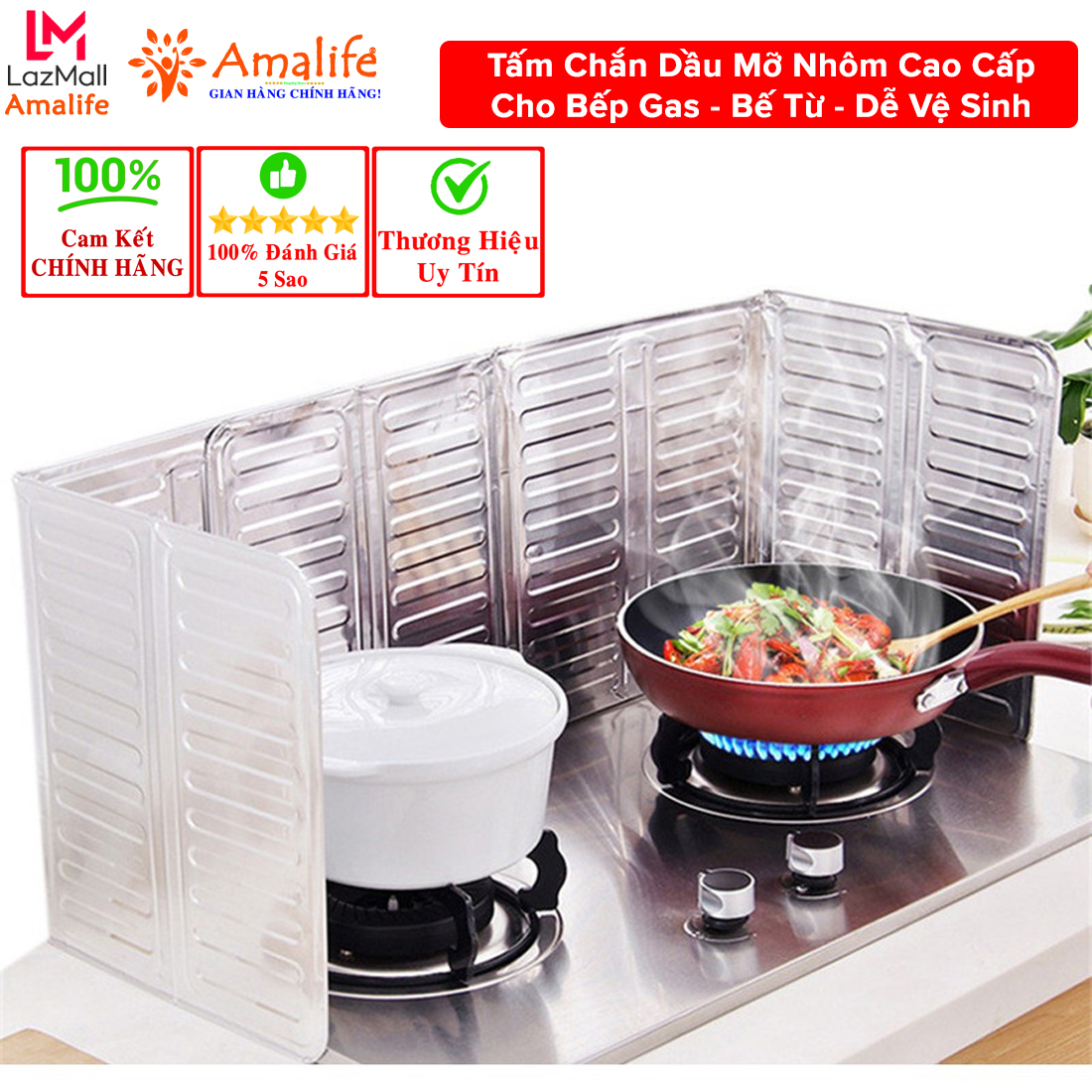 Tấm Chắn Bếp Ngăn Dầu Mỡ - Miếng Chắn Gió Cách Nhiệt Cho Bếp Gas Bếp Từ – Dễ Dàng Vệ Sinh, Nhẹ 33*84cm Hàng Xuất Nhật Chính Hãng Amalife