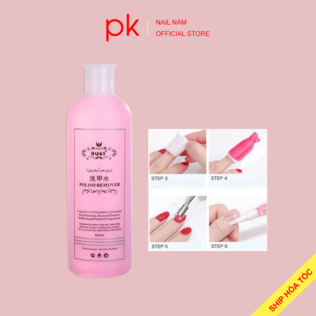 Nước phá sơn gel Jiakou ủ móng chai 500ml siêu tiết kiệm
