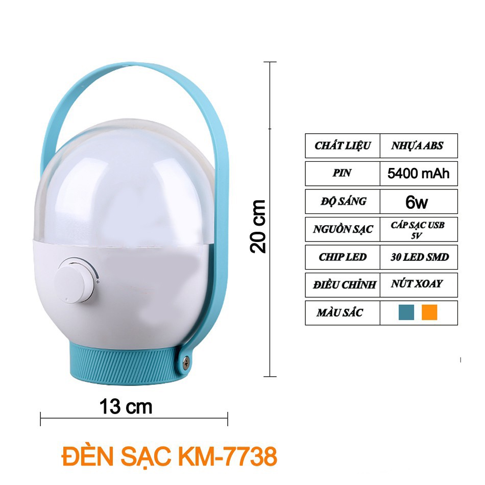 Đèn led tích điện thông minh suntek km-7737 -đèn chiếu sáng ,đèn ngủ