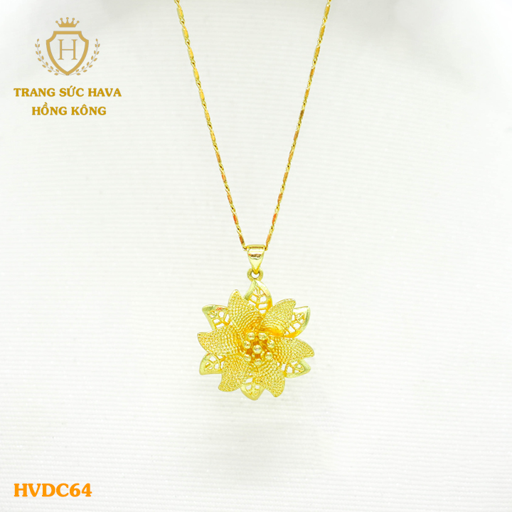 Dây Chuyền Nữ, Vòng Cổ Nữ Mặt Bông Mai, Titan Xi Mạ Vàng Thật 24k Cao Cấp - Trang Sức Hava Hong Kong