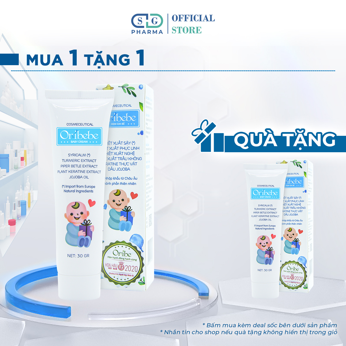 Kem Dưỡng Ẩm, Mịn Da Và Ngăn Ngừa Rôm Sảy Cho Bé Oribebe