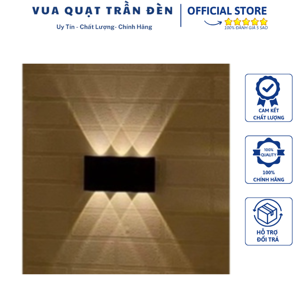 Đèn hắt tường trang trí nội thất, đèn trang trí ngoài trời chống nước 6w,8w - vua quạt trần đèn