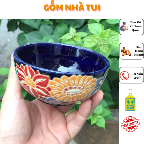 Chén bát bách hoa gốm sứ thủ công mỹ nghệ