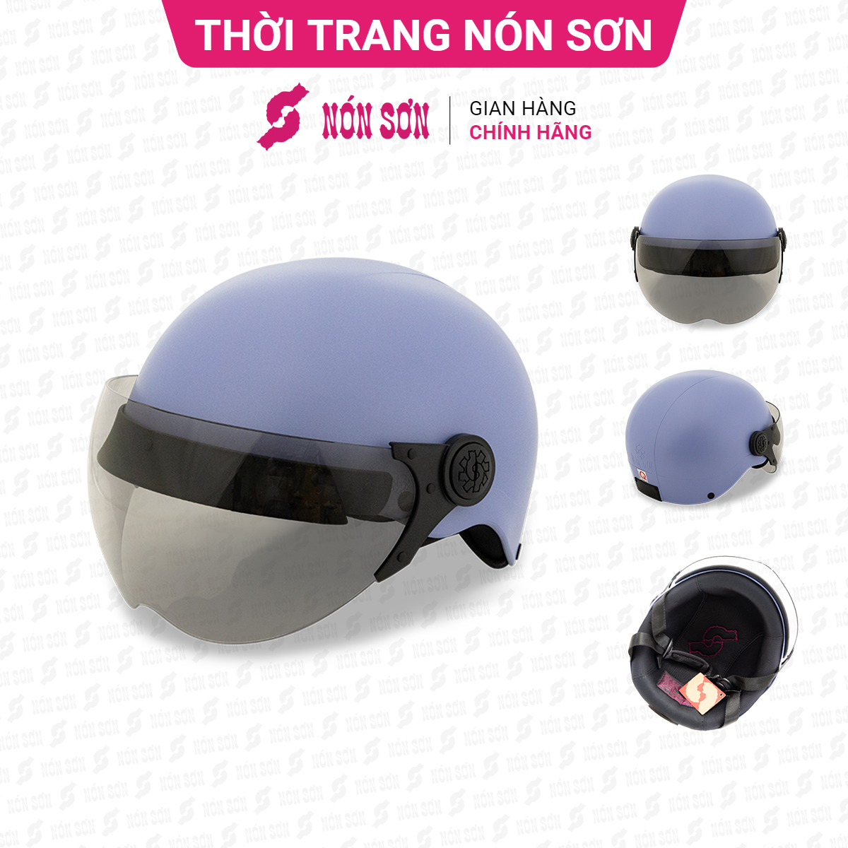 Mũ bảo hiểm nửa đầu có kính chính hãng NÓN SƠN KT-TM448