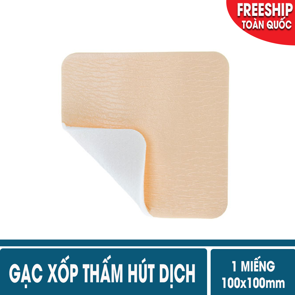 [10x10cm]Miếng Gạc xốp vô trùng chống loét vết thương, chống tỳ đè, chống nhiễm khuẩn - Gạc xốp vô trùng PU Foam - Gạc hút dịch, gạc vết thương tiên tiến, gạc bảo vệ vết thương cao cấp