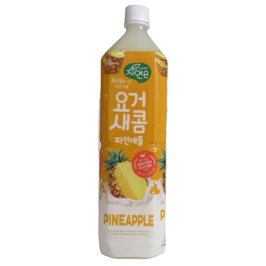 Nước Ép Trái Cây Lợi Khuẩn Woongjin 1500ml x 1 Chai - Vị Thơm (Dứa)