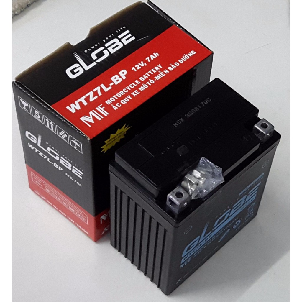 Bình ắc quy khô globe wtz7l-bp - dành cho spacy, dylan, @150, sh125/150 ý, old lead 125