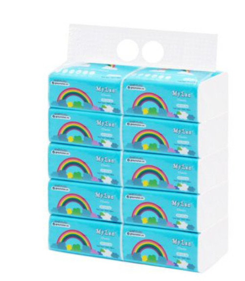 Combo 10 bịch giấy ăn dạng rút cầu vồng mylan 3 lớp siêu dai,