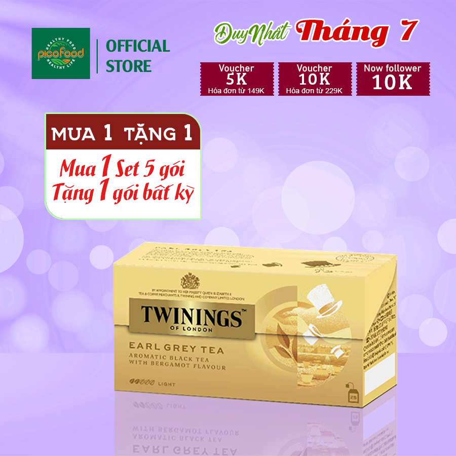 Trà Túi Lọc Twinings Hộp 25 Gói - Trà Đen Bá Tước Earl Grey Tea Pico Food