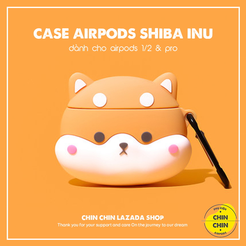 Case vỏ bao airpods đựng tai nghe airpod 1 2 pro chó shiba inu siêu dễ thương, sản phẩm bảo vệ nguyên vẹn cho chiếc airpods của bạn tránh khỏi xây xước và rơi hỏng