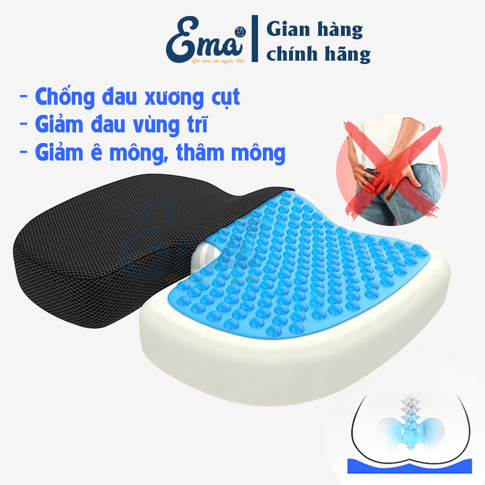 Đệm ngồi chống đau xương cụt Ema giảm ê mông, thâm mông, Dành cho dân văn phòng, lái xe, sinh viên
