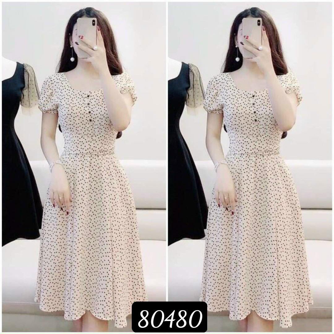 Đầm suông tiểu thư lụa bi dự tiệc siêu dễ thương