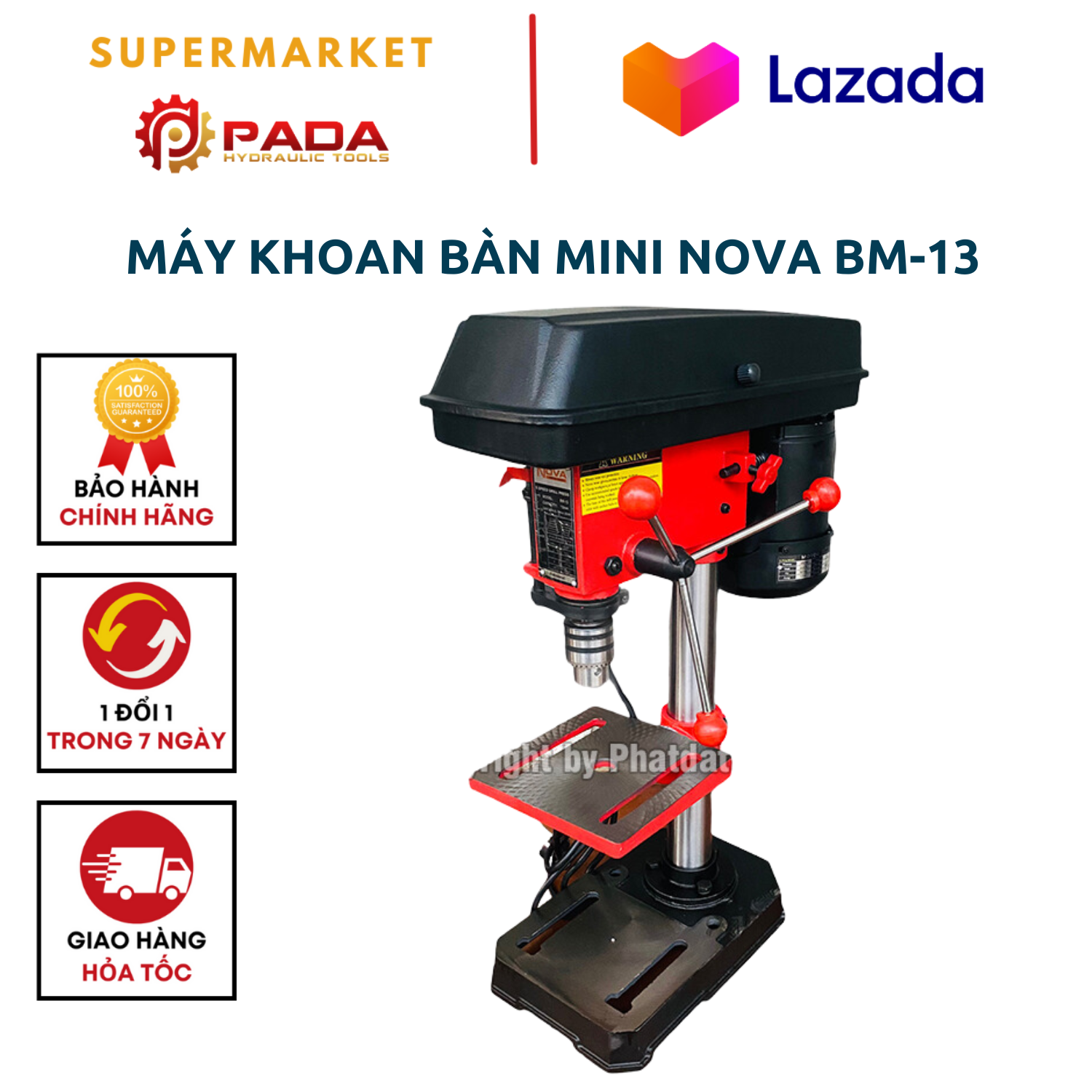 Máy khoan bàn mini nova bm-13-công suất 250w-đầu kẹp 13mm-bảo hành 6 tháng