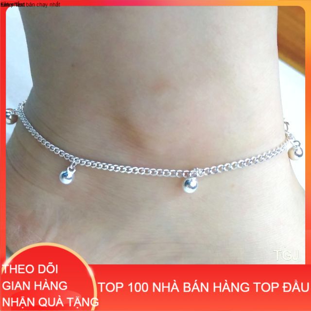 Lắc chân đơn nữ bạc ta chuẩn chuông có hóa đơn tiệm vàng TGJ