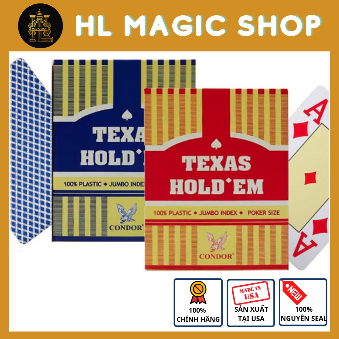 Bộ bài tây, bài ảo thuật Poker Texas - Bài Mỹ - Bài Chính Hãng