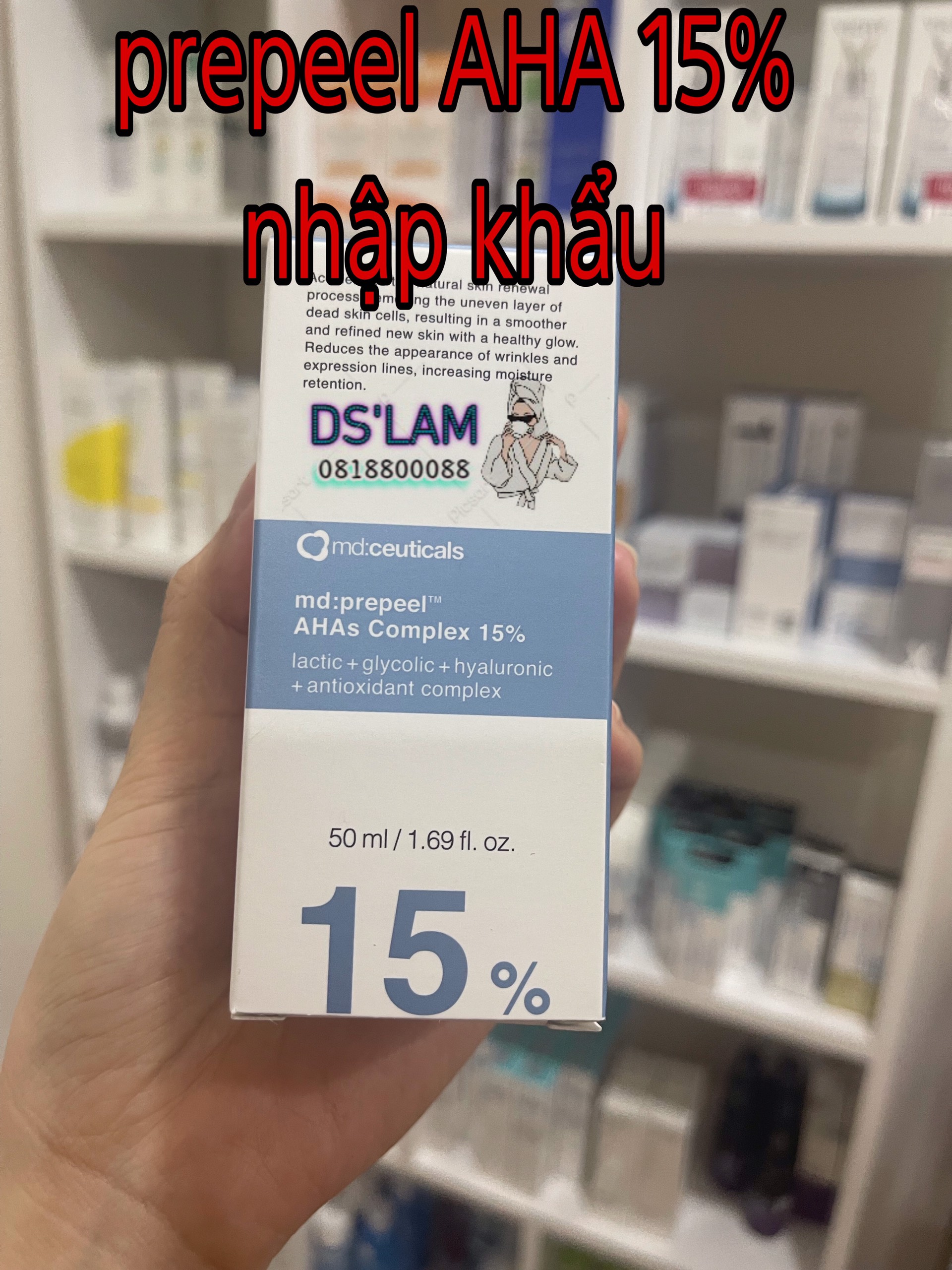 Md:ceuticals pre-peel 15% aha complex dung dịch thay da sinh học hỗ trợ làm sáng, giẳm nếp nhăn & căng bóng da- nhập khẩu