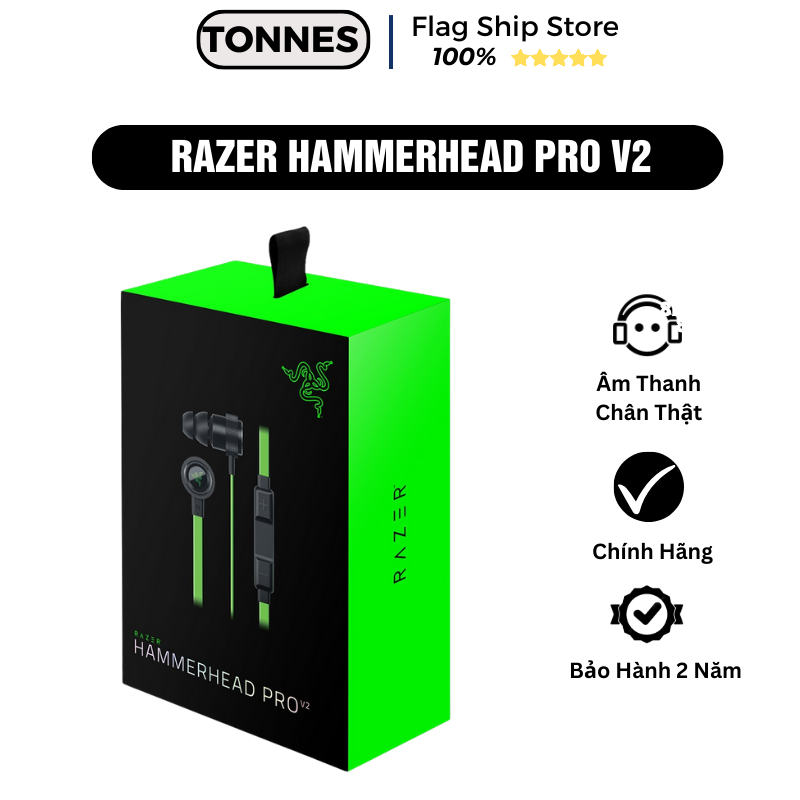 Xách Tay Tai Nghe Có Dây Gaming Razer Pro V2 Bền Bỉ Tích Hợp Micro Đàm Thoại Cổng Kết Nối 3.5mm Bảo Hành 24 Tháng