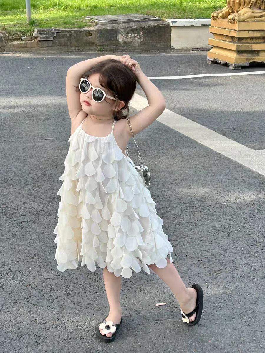 Váy đầm dây tua bèo bé gái siêu xinh