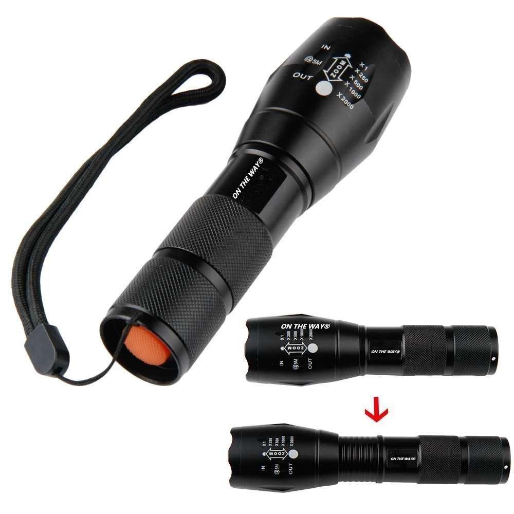 Đèn pin siêu sáng mini XML-T6 chiếu xa tới 1000m + Tặng kèm Pin 18650 mA, sạc pin đa năng. Bảo hành 1 đổi 1