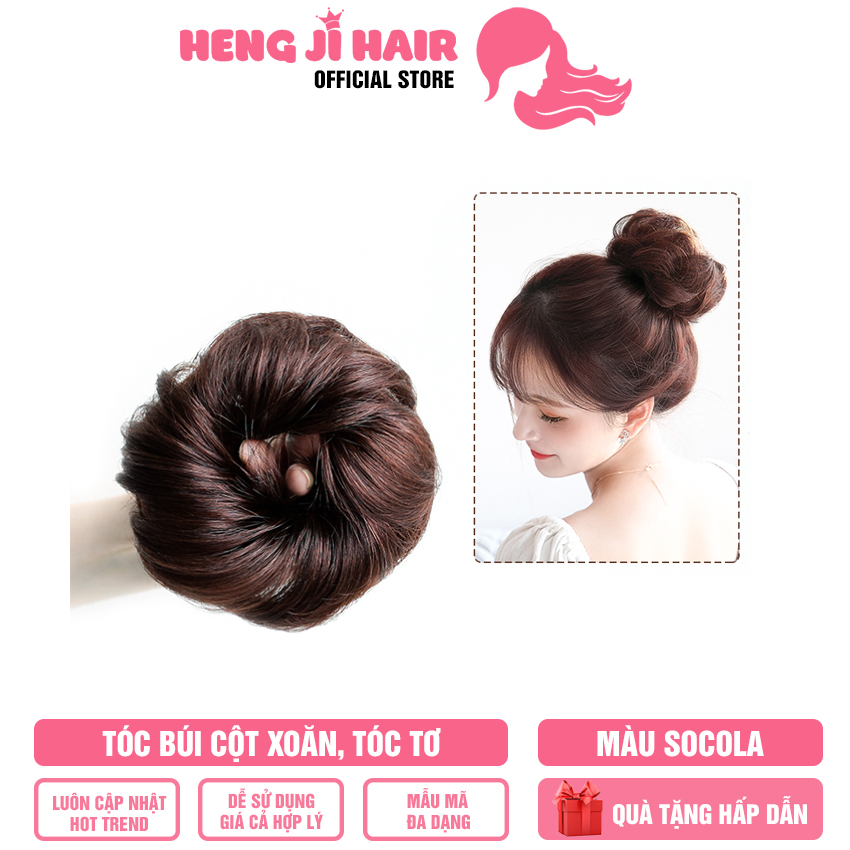 Tóc Giả Búi Cột Xoăn Tóc Sợi Tơ HH09 Tóc Có Thể Uốn, Chải , Cắt Tỉa Thoải Mái Để Phù Hợp Với Khuôn Mặt, Hàng Có Sẵn, Cam Kết Cả Về Chất Liệu Cũng Như Hình Dáng - Hengji Hair Official Store