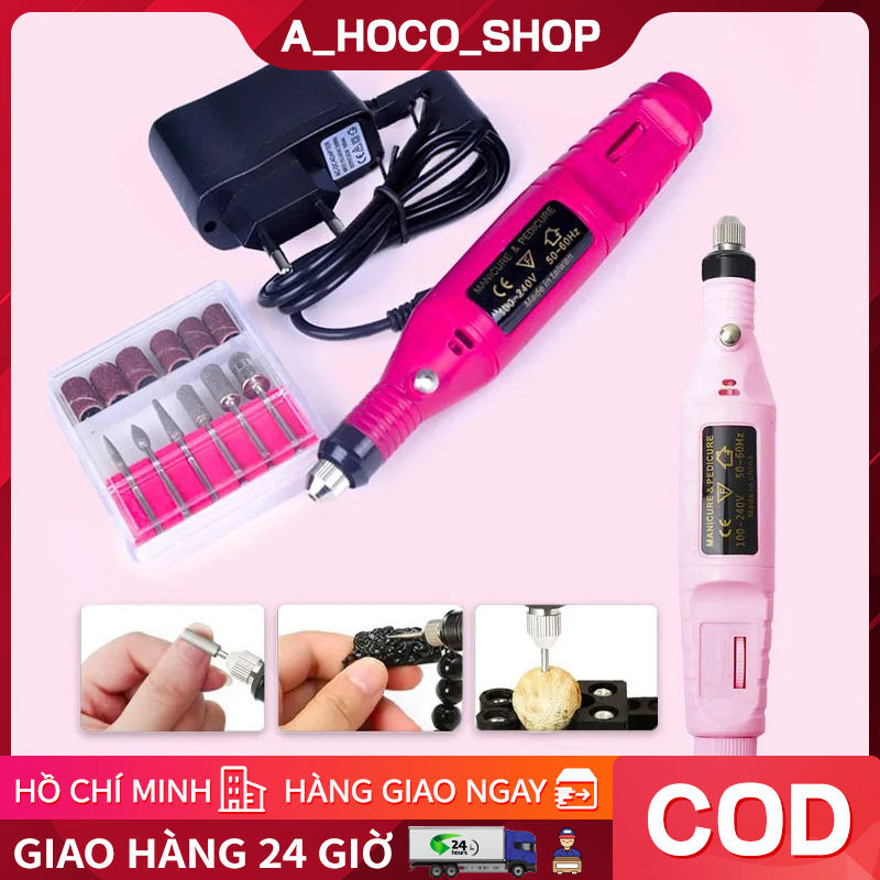 Máy mài móng mini máy dũa móng tặng kèm bộ 6 đầu mài- Máy mài móng cầm tay chuyên dụng trong ngành nail