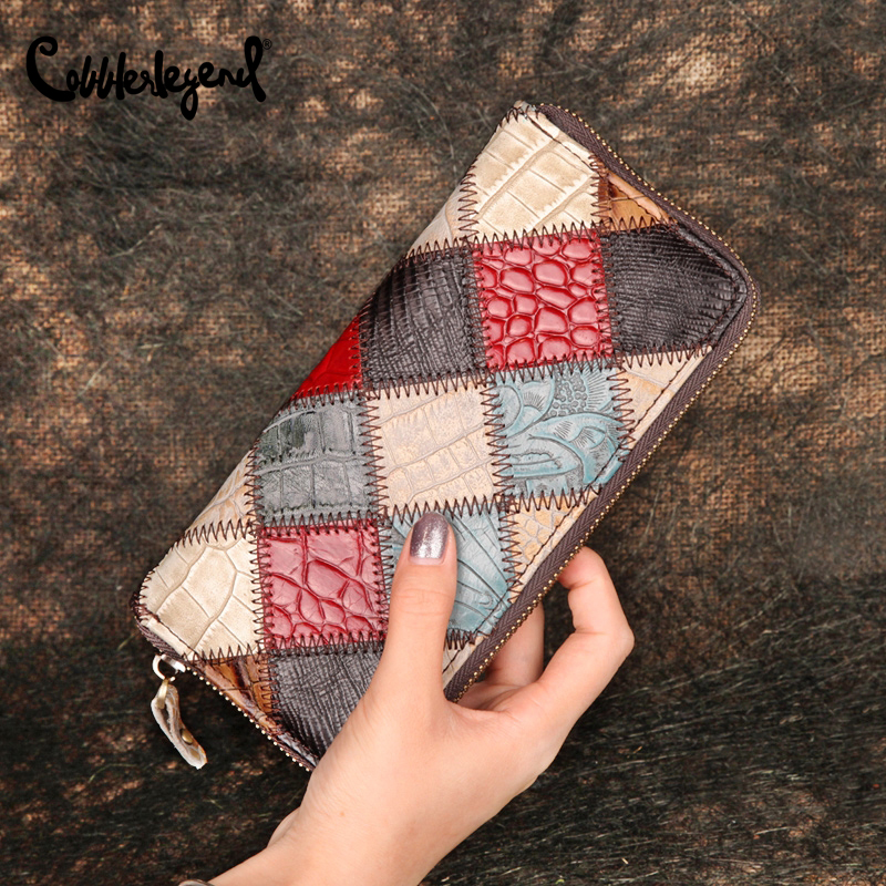 Cobbler Legend Retro Trend Women's Long Wallets Genuine Leather Clutch Bag