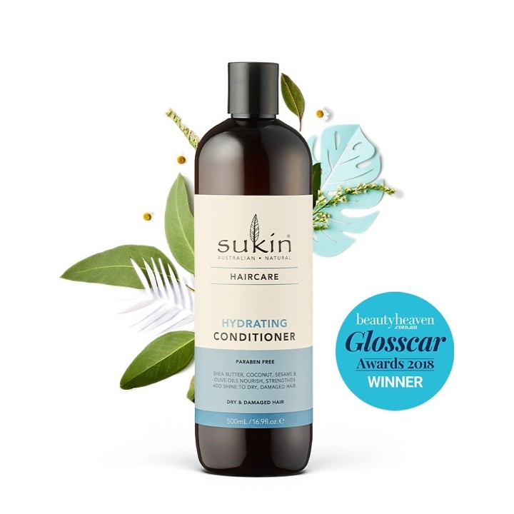 SUKIN Dầu Xả Thảo Dược Cấp Ẩm & Phục Hồi Tóc Khô Xơ Hư Tổn Hydrating Conditioner 500Ml - 090